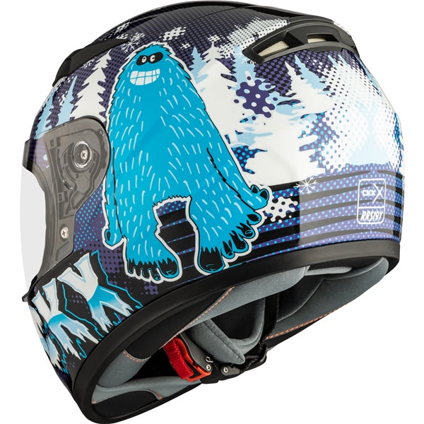 CASQUE RR519Y VISIÈRE DOUBLE BIGFOOT MAUVE/BLEU LUSTRÉ