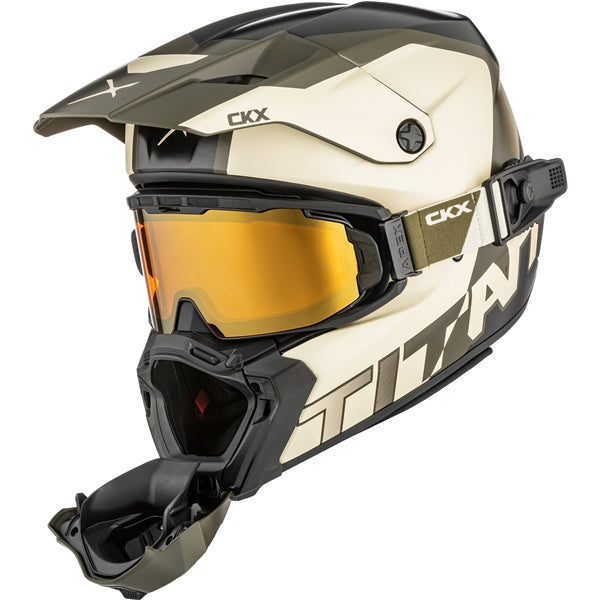 CASQUE TITAN AMS VISIERE DOUBLE NUNAVUT BEIGE/VERT MAT