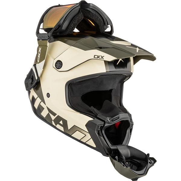 CASQUE TITAN AMS VISIERE DOUBLE NUNAVUT BEIGE/VERT MAT