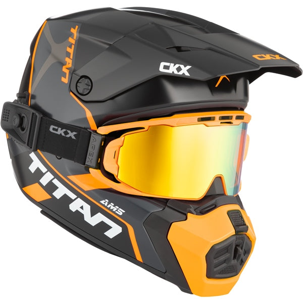 CASQUE TITAN AMS VISIERE DOUBLE CONROD ORANGE MAT