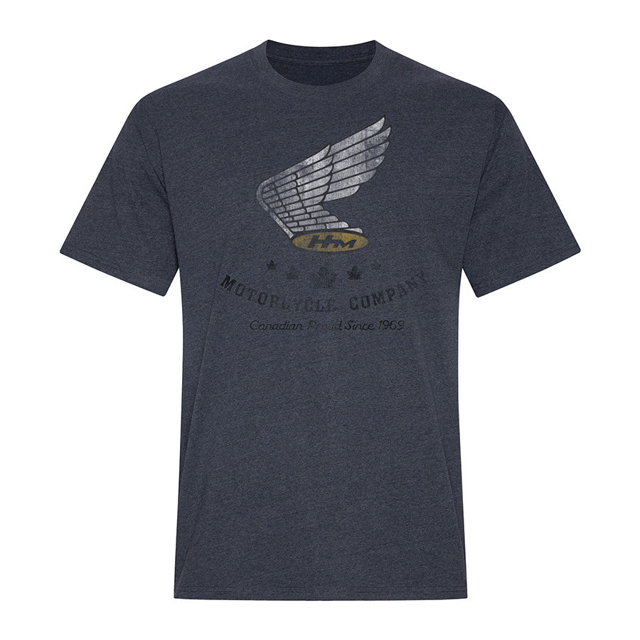T-SHIRT HONDA EARTH WASH BLACK HEATHER VINTAGE WING