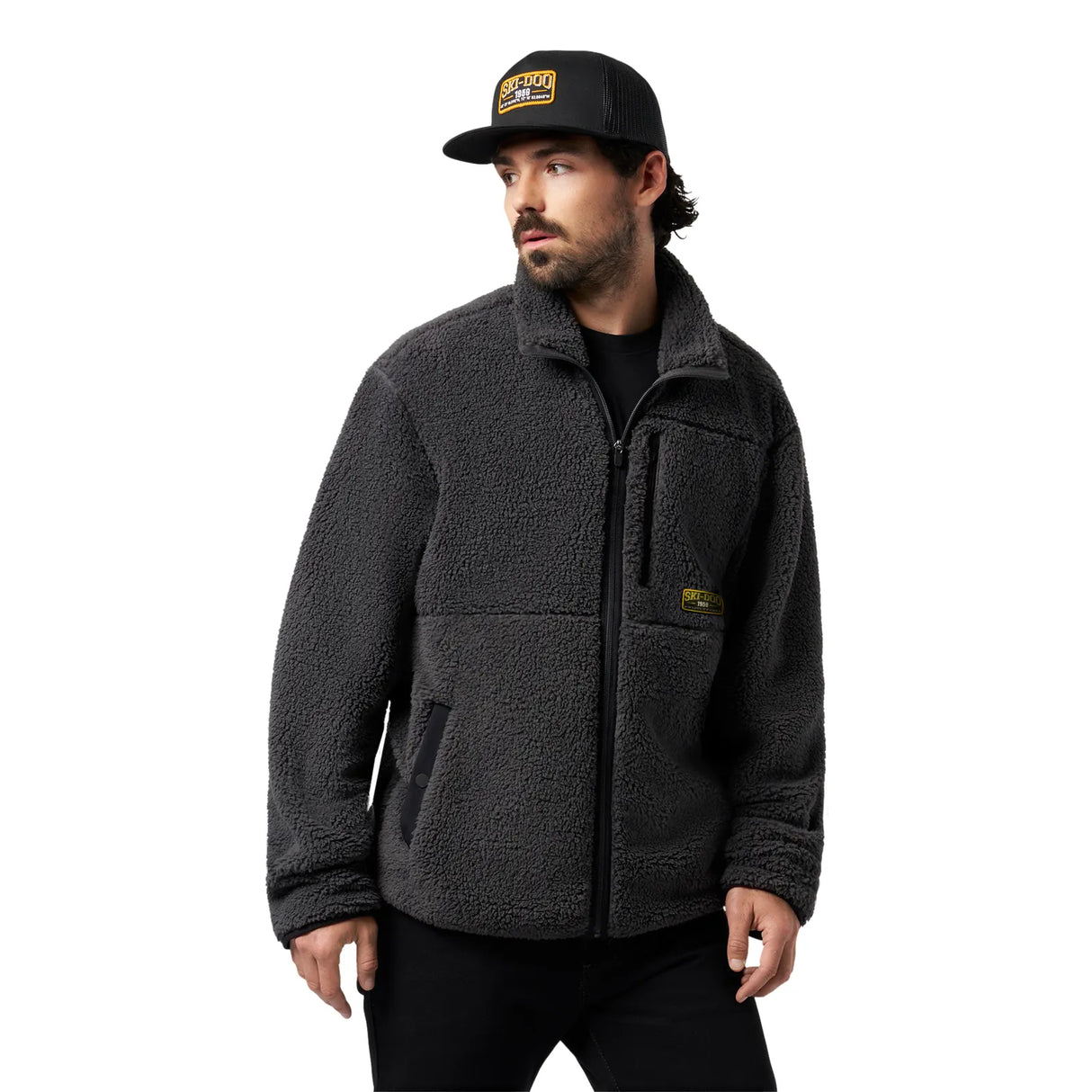 Veste Sherpa zippée intégrale après-ski pour homme