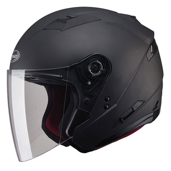 CASQUE OUVERT GMAX VITRE SIMPLE ET DOUBLE OF-77 NOIR MAT