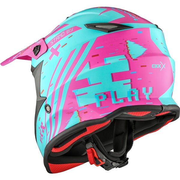 CASQUE TX019 JUNIOR ERROR TURQUOISE/ROSE MAT