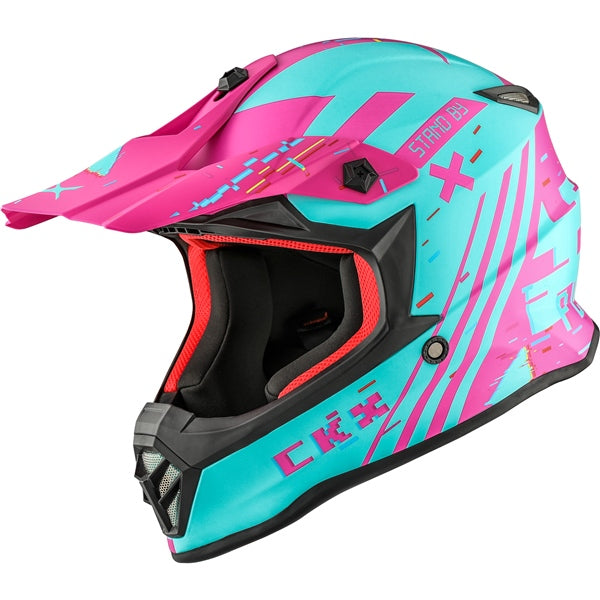 CASQUE TX019 JUNIOR ERROR TURQUOISE/ROSE MAT