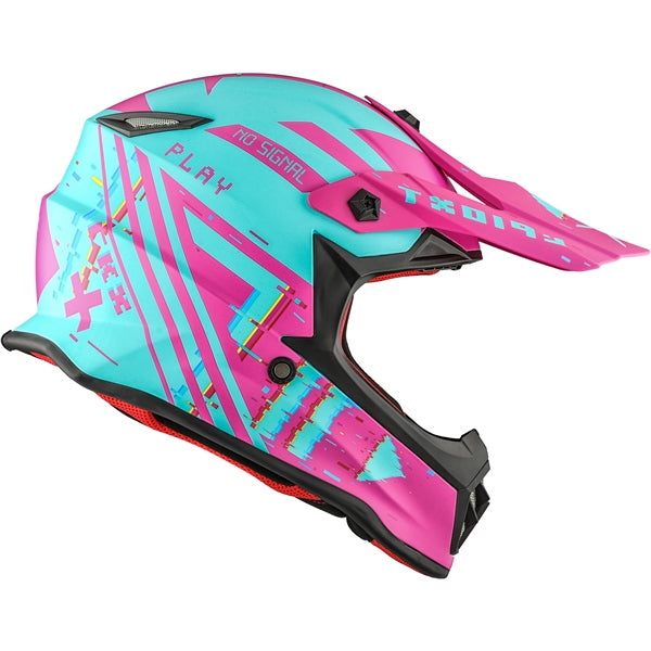 CASQUE TX019 JUNIOR ERROR TURQUOISE/ROSE MAT