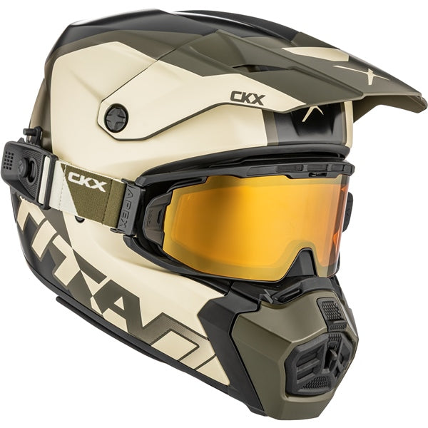 CASQUE TITAN AMS VISIERE DOUBLE NUNAVUT BEIGE/VERT MAT
