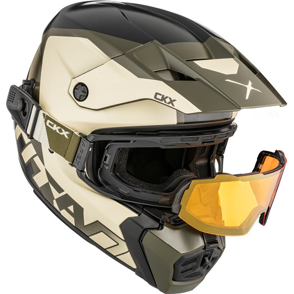 CASQUE TITAN AMS VISIERE DOUBLE NUNAVUT BEIGE/VERT MAT