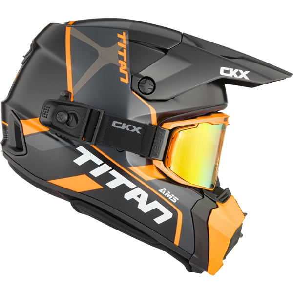 CASQUE TITAN AMS VISIERE DOUBLE CONROD ORANGE MAT