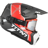 CASQUE TITAN AMS VISIERE DOUBLE CONROD ROUGE MAT