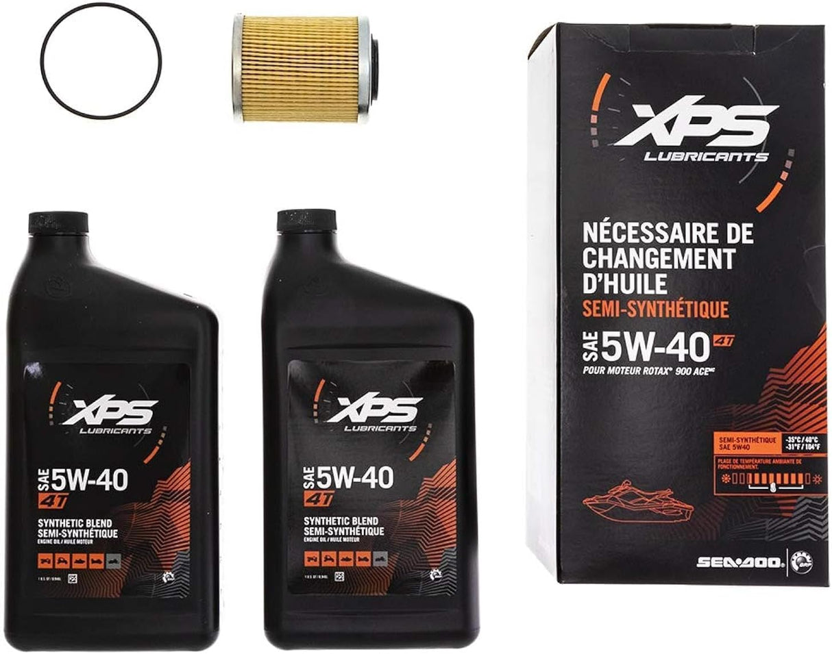 Ensemble de changement d’huile semi-synthétique 4T 5W-40 pour moteur Rotax