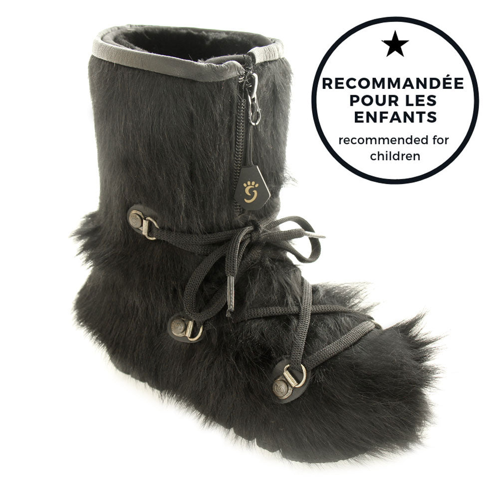 Botte de poil enfant en fourrure de vache noire