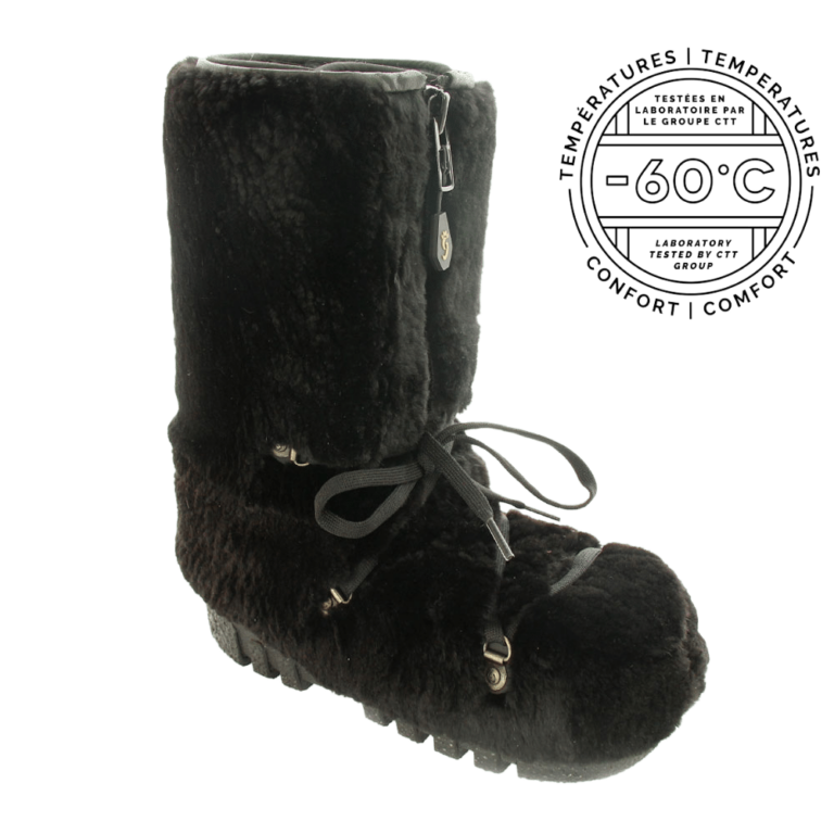 Botte en fourrure de castor rasé noir